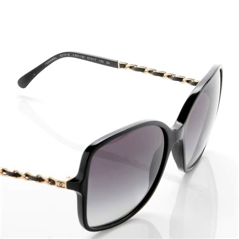 CHANEL Lambskin Square Chain Sunglasses 5210